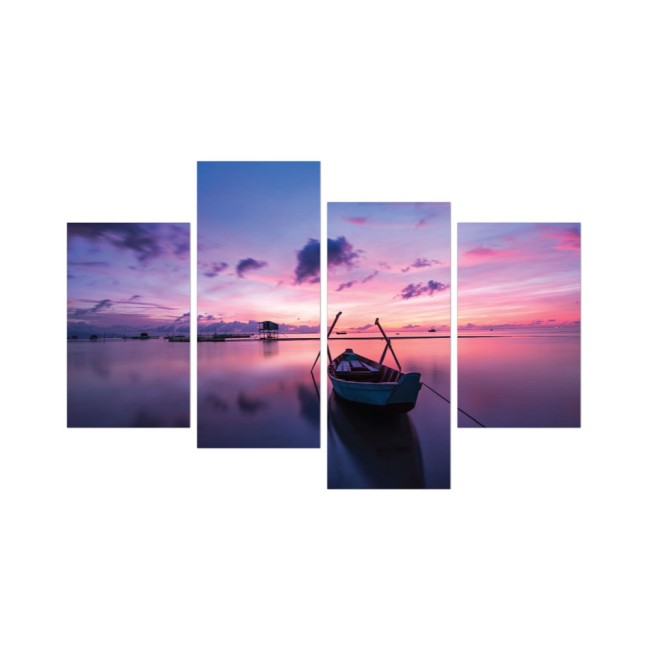 Többrészes vászonkép - Ibolyaszínű ég alatt