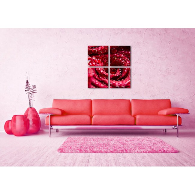 Többrészes vászonkép - Vizes rózsa