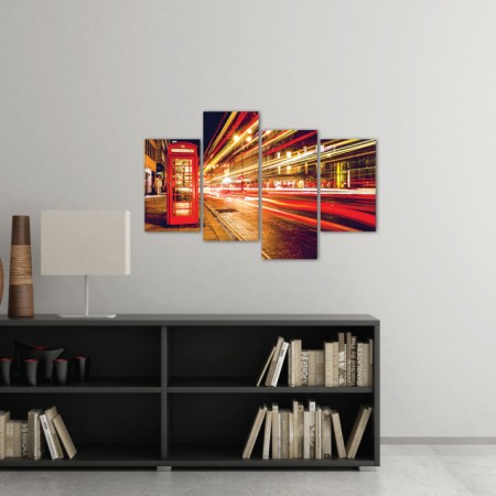 Többrészes vászonkép - Piros telefonfülke