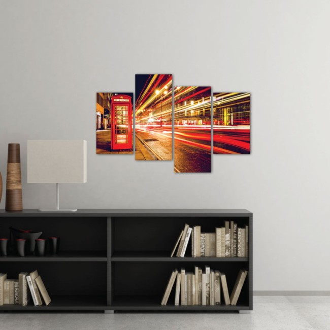 Többrészes vászonkép - Piros telefonfülke