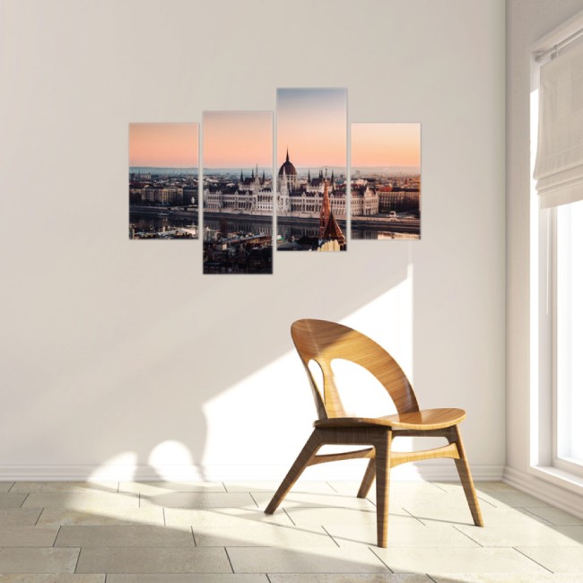 Többrészes vászonkép - Parlament a Duna partján