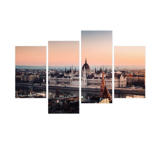 Többrészes vászonkép - Parlament a Duna partján