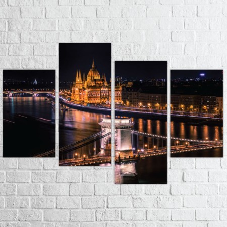 Többrészes vászonkép - Budapest kivilágítva