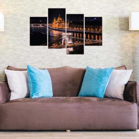 Többrészes vászonkép - Budapest kivilágítva