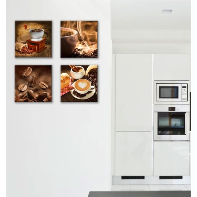 Többrészes vászonkép - Kávé