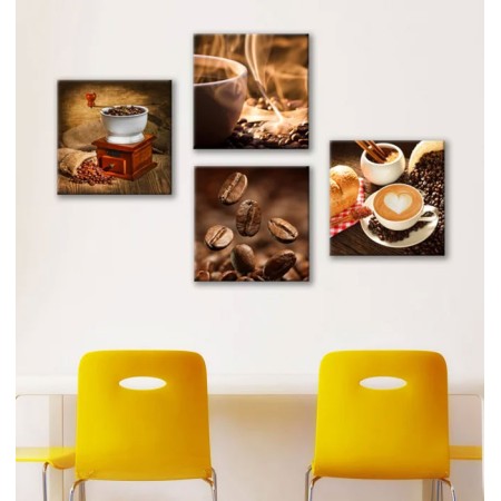 Többrészes vászonkép - Kávé
