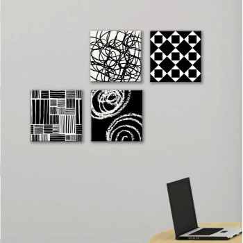 Többrészes vászonkép -  Fekete és fehér