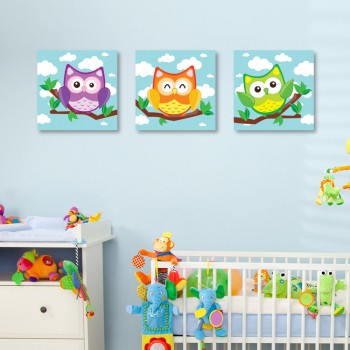 Többrészes vászonkép - Tüneményes baglyocskák