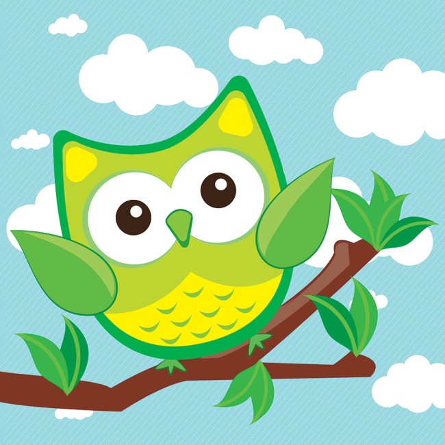 Többrészes vászonkép - Tüneményes baglyocskák