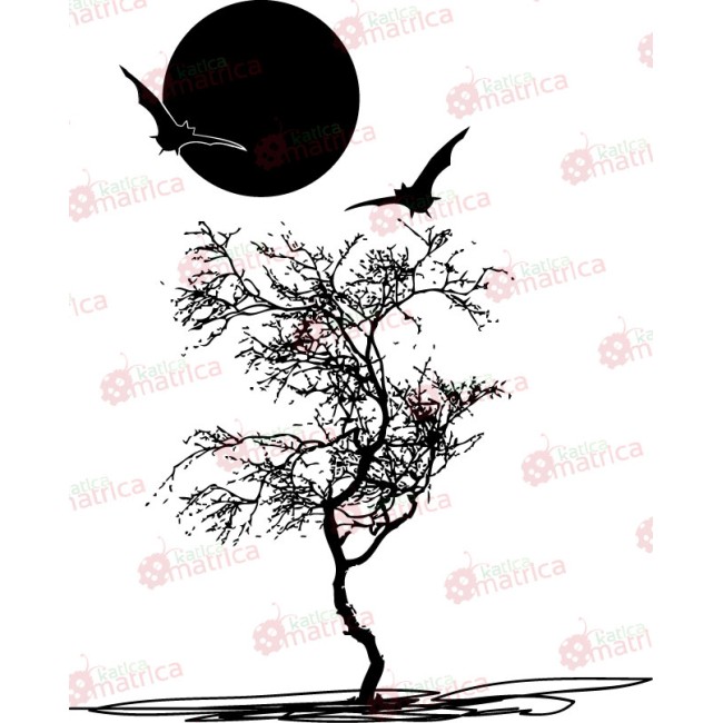 Hold és denevér - Falmatrica / Faltetoválás -