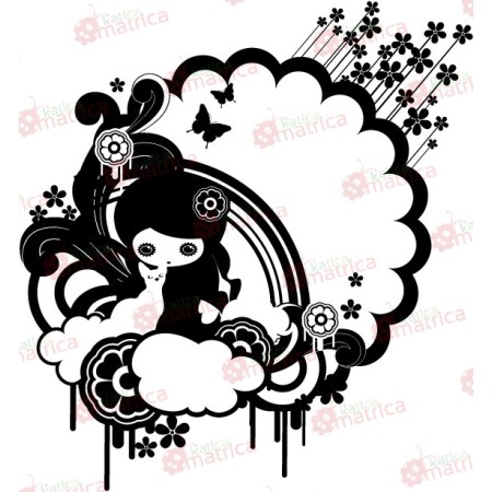 Cica és a kislány - Falmatrica / Faltetoválás