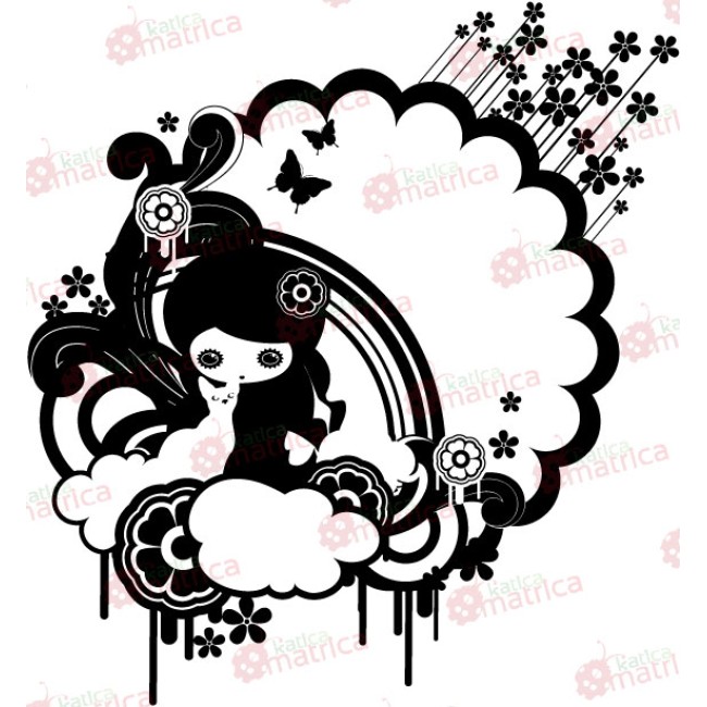 Cica és a kislány - Falmatrica / Faltetoválás