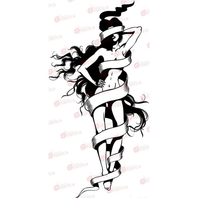 Meztelen nő - Falmatrica / Faltetoválás