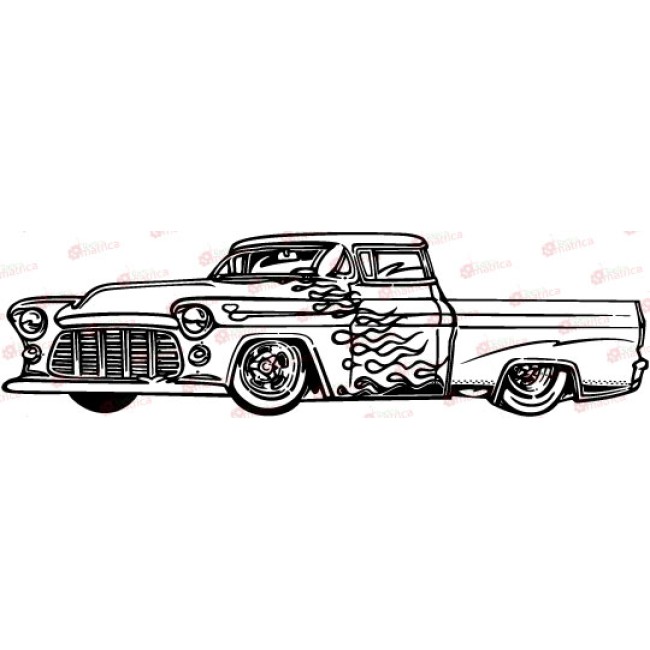 Régi kocsi felturbózva - Falmatrica / Faltetoválás