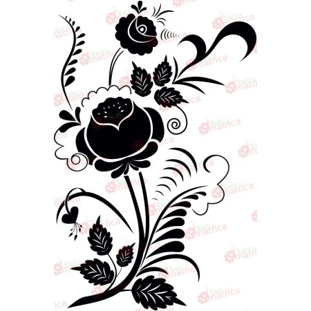 Díszítő virágminta - Falmatrica / Faltetoválás -