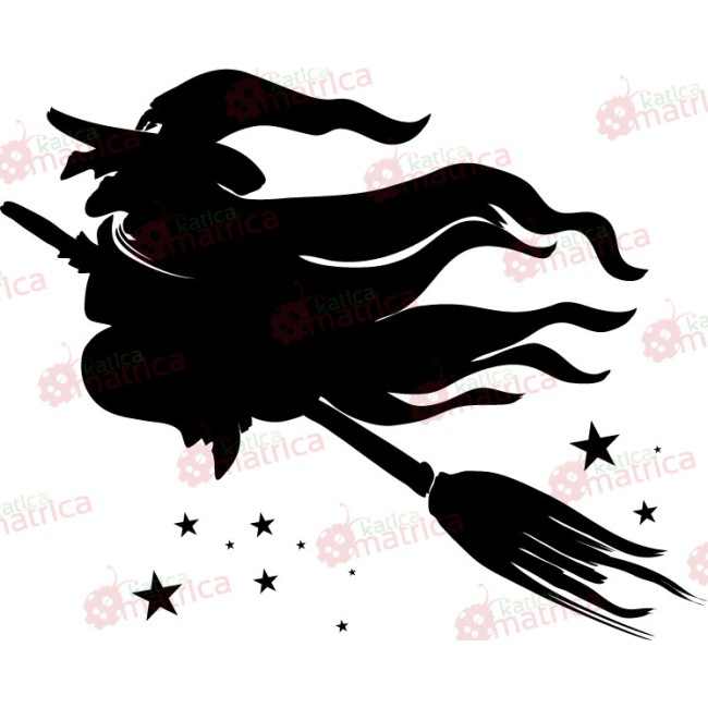 Boszorkány seprűvel - Falmatrica / Faltetoválás