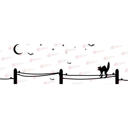 Éjszaka a fekete macskával - Falmatrica / Faltetoválás