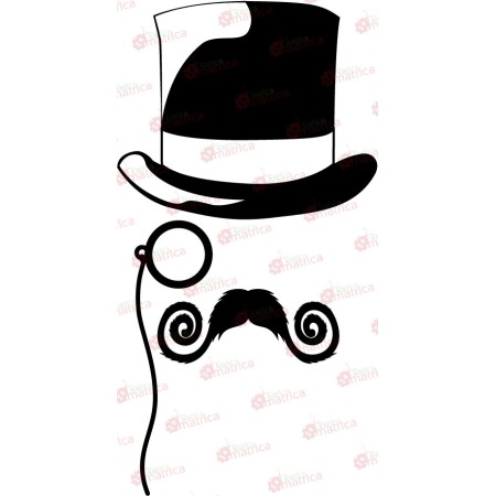 Cilinder és bajusz - Falmatrica / Faltetoválás