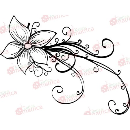 Stilizált virág - Falmatrica / Faltetoválás