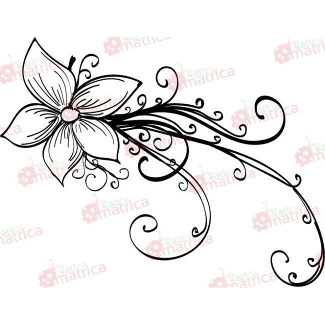Stilizált virág - Falmatrica / Faltetoválás