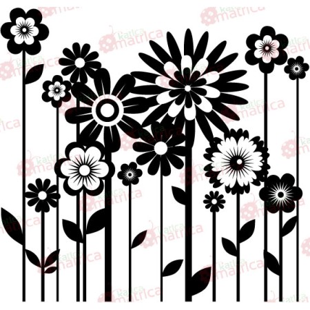 Absztrakt virágok - Falmatrica / Faltetoválás