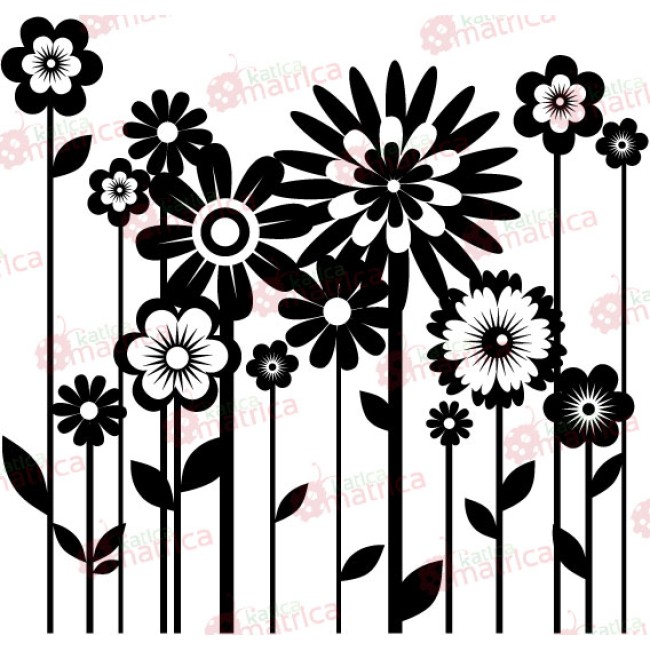 Absztrakt virágok - Falmatrica / Faltetoválás