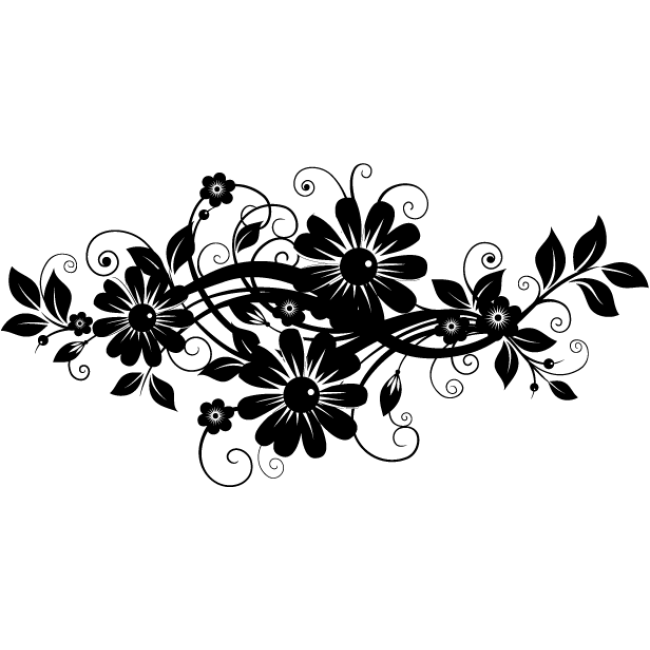 Virágos modern dekoráció - Falmatrica / Faltetoválás