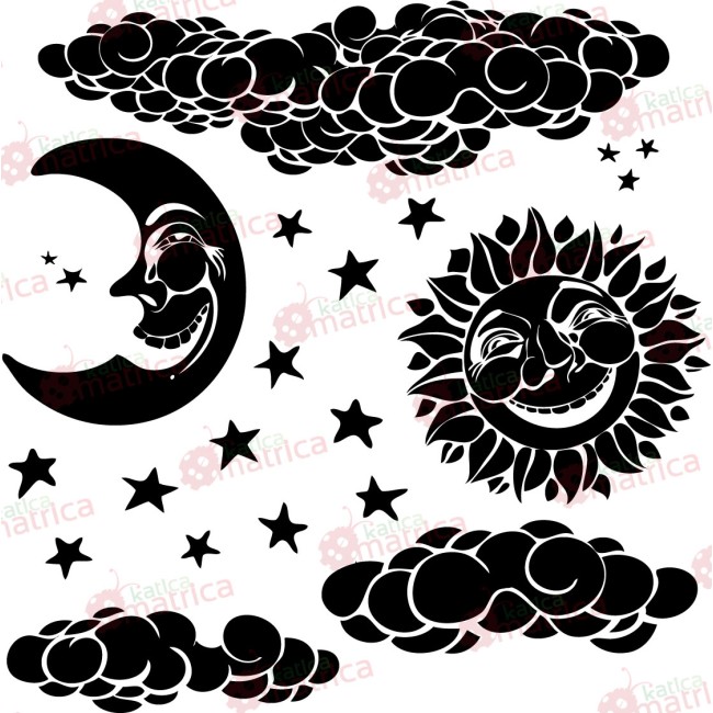 Hold és napocska - Falmatrica / Faltetoválás