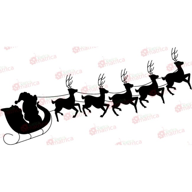 Mikulás és a rénszarvasok repülnek - Falmatrica / Faltetoválás
