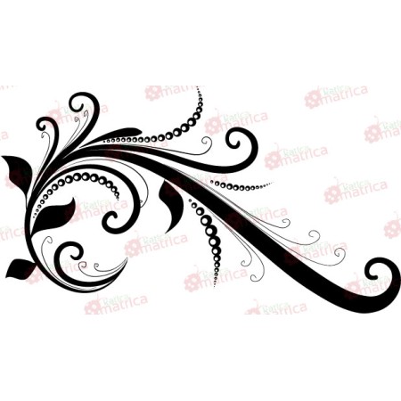 Absztrakt levelek és virágszár - Falmatrica / Faltetoválás