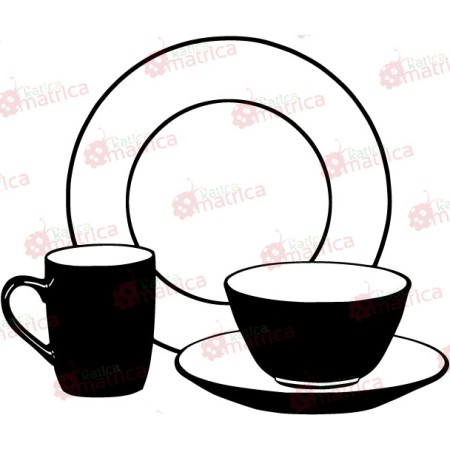 Tányér és bögre - Falmatrica / Faltetoválás