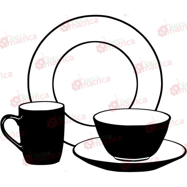 Tányér és bögre - Falmatrica / Faltetoválás