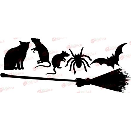 Halloween szimbólumok - Falmatrica / Faltetoválás