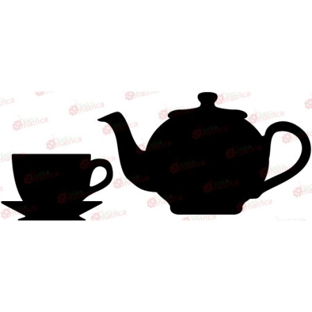 Teáskanna és csésze - Falmatrica / Faltetoválás