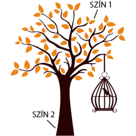 Madárka a kalitkában - MultiColor - Falmatrica / Faltetoválás