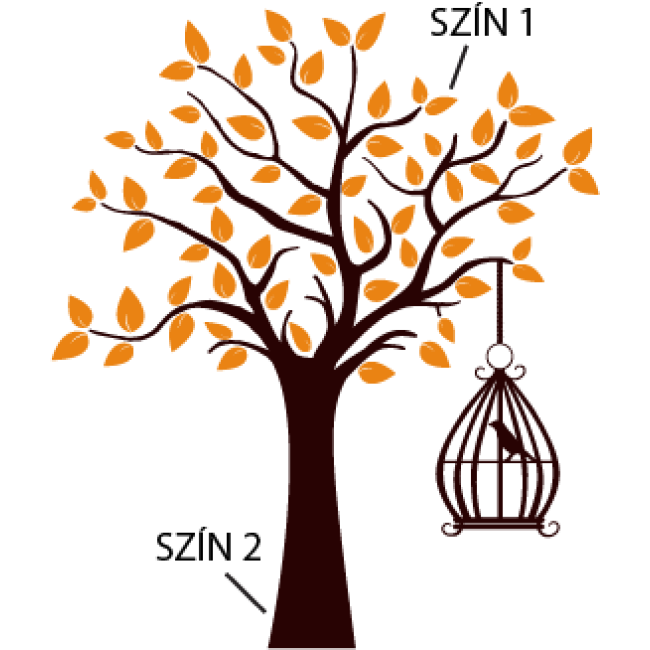 Madárka a kalitkában - MultiColor - Falmatrica / Faltetoválás