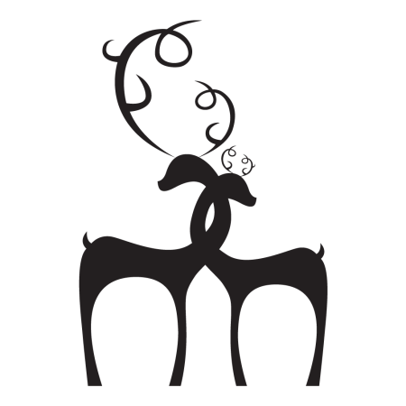 Szerelmes szarvaspár - Falmatrica / Faltetoválás