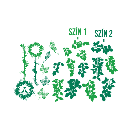 Borostyán + Pillangók (MultiColor) - Falmatrica / Faltetoválás