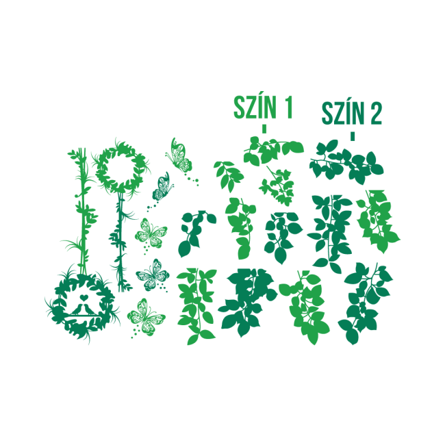 Borostyán + Pillangók (MultiColor) - Falmatrica / Faltetoválás