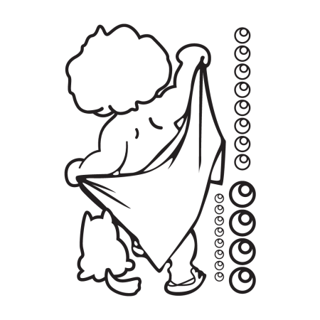 Zuhanyzó kisfiú - Falmatrica / Faltetoválás