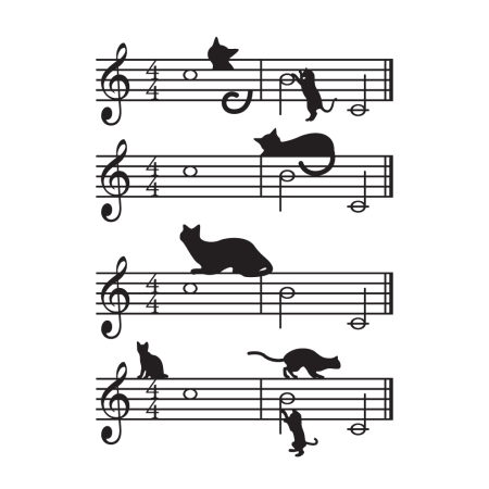 Cicák a kottán - Falmatrica / Faltetoválás