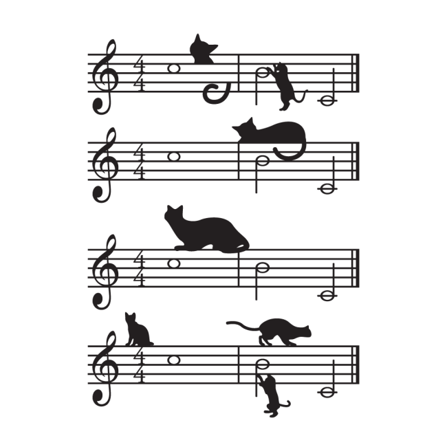 Cicák a kottán - Falmatrica / Faltetoválás