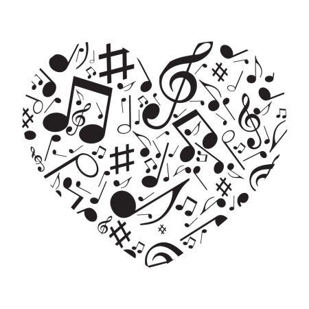 Zenélő szív - Falmatrica / Faltetoválás