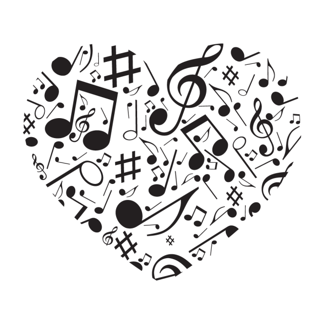 Zenélő szív - Falmatrica / Faltetoválás