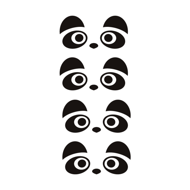 Autós matrica ajtófogantyúra - Panda