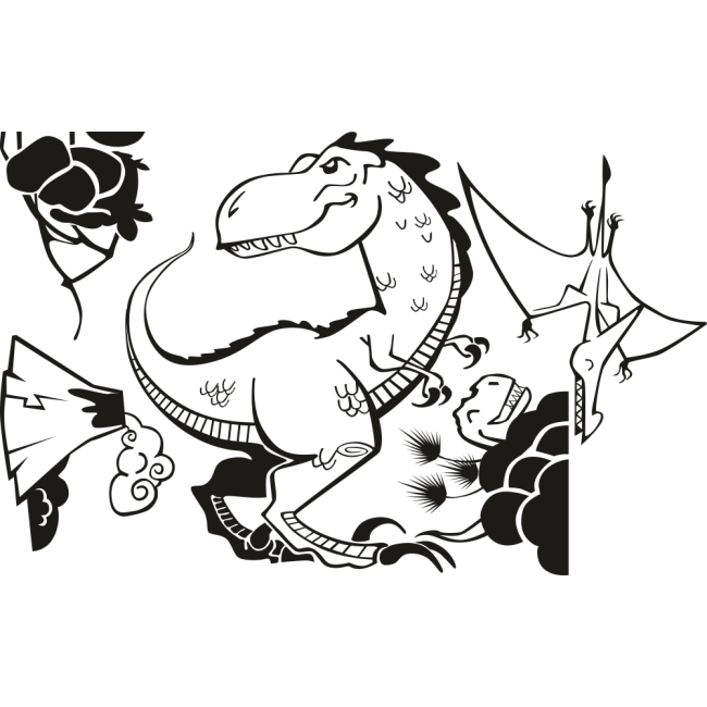 Dínó világ - Falmatrica / Faltetoválás