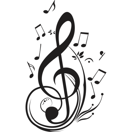 A hangjegyek és a vilolinkulcs - Falmatrica / Faltetoválás