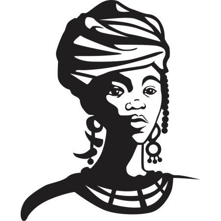 Afró nő - Falmatrica / Faltetoválás -