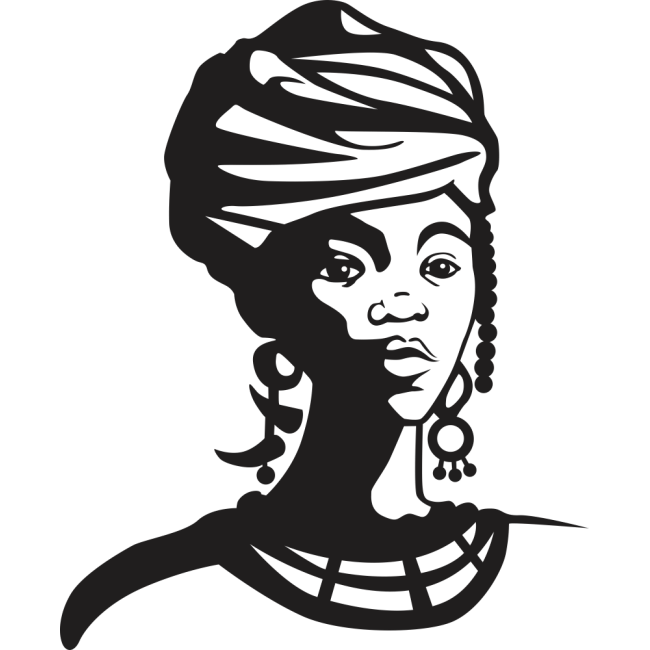 Afró nő - Falmatrica / Faltetoválás -