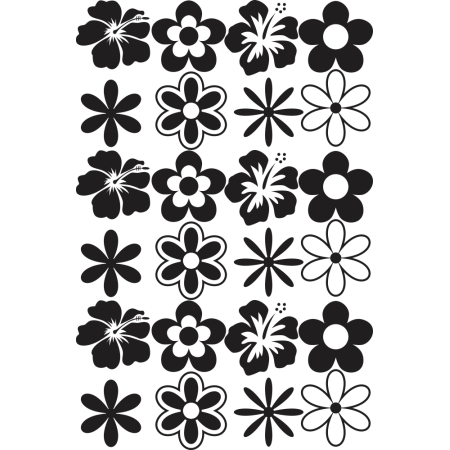 Hawaii virágok - Matrica csomag - Falmatrica / Faltetoválás -